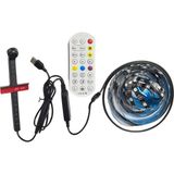 Powerr Led Aydınlatma 5V Tv Arkası Kameralı Rgb Şerit LED Tv Renklerine Göre Senkronize Kumanda Veya Bluetooth Kontrol USB Güç Girişi 3.8 Metre