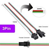 Powerr Led Aydınlatma Pixel Modül LED Bağlantı Soketli Kablo Takım 3 Pin 10 Adet