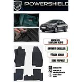 POWERSHIELD Fiat Linea 2007 ve Sonrası Uyumlu Araca Özel 5D Premium Havuzlu Oto Paspas Takımı - Siyah