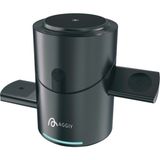 Powerspin 15W 180° Dönen Hızlı Wireless Kablosuz Şarj Standı Apple/watch/airpods/kulaklık/telefon - Siyah
