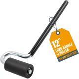 Powertec 71010 J-Roller Uzun Saplı Kauçuk Rulo, 3,8 Cm X 7,6 Cm – Profesyonel Kaplama Kenar Bandı Zemin Laminasyon Aleti, Düz Sap