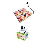 POWERTEC Evcil Hayvan İzleme Güvenlik Kamerası ve Isıtıcılı Kedi Köpek minderi set 45cmx45cm 12v