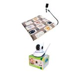 POWERTEC Evcil Hayvan İzleme Güvenlik Kamerası ve Isıtıcılı Kedi Köpek minderi set 45cmx45cmx5cm