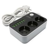 Powertec Ldnio Ldnıo SE3631 3 Priz + 6 USB Akım Korumalı Priz - Siyah