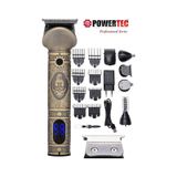 Powertec TR-1000 Tıraş Makinesi 6in1 Saç Sakal Vücut Kulak Burun Erkek Bakım Kiti altin