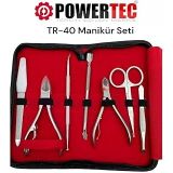 POWERTEC TR-40 Manikür Pedikür Seti El Ayak Tırnak Manikür Pensi Takımı Çantalı