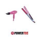 Powertec TR-501 Pembe Saç Kurutma Makinesi + TR-2830 Iontech Saç Düzleştirici