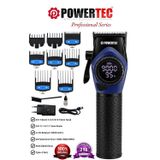 Powertec TR-5100 Profesyonel Saç Tıraş Makinesi | 9000 Rpm Dijital Ekran | 5000 Mah Li-Ion Batarya | Şarjlı Berber Tipi Clipper