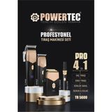 Powertec TR-5600 Pro 4'lü Tıraş Makinesi Seti Renkli Saç-Sakal-Günlük Sakal-Burun
