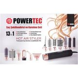 Powertec Tr-6666 Ionic Series 13in1 Profesyonel Saç Şekillendirici ve Kurutma Seti Seramik Malzeme
