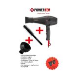 Powertec TR-701 Profesyonel Fön Makinesi + Vigo Difüzör Başlık + Profesyonel Fön Fırçası siyah