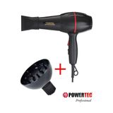 POWERTEC TR-801 Profesyonel Fön Makinesi + Difüzör Hacimlendirici Başlık
