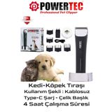 POWERTEC TR-9100 Profesyonel Kedi Köpek Pet Evcil Hayvan Tıraş Makinesi