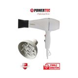 Powertec TR501 + Başlıklı 2500 W Profesyonel Saç Kurutma ve Fön Makinesi + Vigo beyaz
