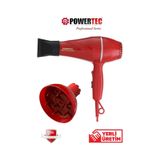Powertec TR501 + Başlıklı 2500 W Profesyonel Saç Kurutma ve Fön Makinesi + Vigo kirmizi