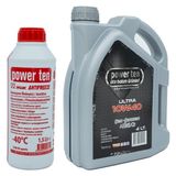 Powerten 10W40 Motor Yağı 4 Litre + Kırmızı Antifriz 1.5 Litre | 2025