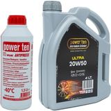 Powerten 20W50 Motor Yağı 4 Litre + Kırmızı Antifriz -40°c 1.5 Litre