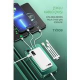 POWERWAY 10.000 Mah Kablolu Dijital Göstergeli 10.000 Mah Garantili Dahili Stand Siyah Powerbank TX109