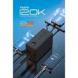 Powerway 120.000 MAH PD 22.5W HIZLI ŞARJ Dahili Kablolu Gerçek 120.000 MAH Siyah TRAFO POWERBANK