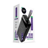POWERWAY 30.000 mAh PD 22.5 W Hızlı Şarj Gerçek 30.000 mAh Garantili Led Fener Dijital QC30 Siyah Powerbank