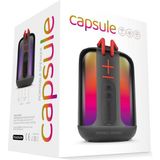 Powerway Capsule Taşınabilir Bluetooth Hoparlör Ses Bombası Yüksek Ses Gücü Sese Duyarlı LED Işık - Siyah