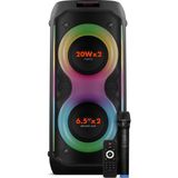 Powerway Duo XL 20x2 W Taşınabilir Mikrofonlu Karaoke Ses Kayıt Led Işıklı Bluetooth Hoparlör