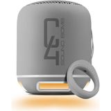 POWERWAY Gümüş Taşınabilir Bluetooth Hoparlör Ses Bombası Yüksek Ses Gücü Sese Duyarlı Led Işık C4