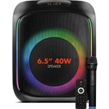 Powerway Mıo Taşınabilir Mikrofonlu 40 W Parti Karaoke Kumandalı Bluetooth Hoparlör Led Işıklı
