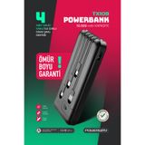 POWERWAY Orjinal 10.000 mAh Kendinden Kablolu ve Telefon Standlı Şarj Göstergeli Siyah Taşınabilir Powerbank