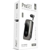 Powerway Proset Mikrofonlu Yaka Askılı Şarj Göstergeli Makaralı Bluetooth Kulaklık - Siyah