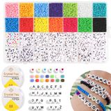 Powmag Boncuk Harfler, 5300 Parça İnci Seti Pastel 3 mm, 14 Renkli Boncuklar, Bilezik, Küpe, El Sanatları, Kendin Yap Kolyeler Yapmak İçin