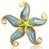POXOHO 30,48 cm Metal Deniz Yıldızı Duvar Dekoru, El Yapımı İçi Boş Deniz Dalgası Desenli Sanat Duvarı, Dış Mekan Asma Cam Duvar Heykeli, Ev, Bahçe, Oturma Odası, Banyo Duvar Dekorasyonu için Uygun