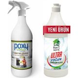 Poxy Ağır Yağ Çözücü 1 Lt & Ultra Yoğun Çamaşır Suyu Limon Kokulu Konsantre 1 Lt - 1 kg