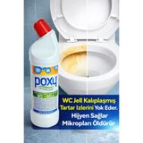 Poxy Jel Tuvalet Wc Temizleme 1 Lt Kireç, Üre Taşı Tartar Sarı Lekeler, Ağır Kir, Pas Su Yosun Izlerinide