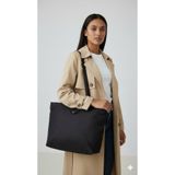 Poya Katlanır Siyah Fermuarlu Çanta Tote Bag