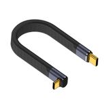Poyiccot 5 inç USB C Kablosu, Kısa USBC - USBC Kablosu 240W, Düz FPC 90 Derece Tip C Hızlı Şarj Kablosu, Thunderbolt 4 USB 4 PD 3.1 iPhone 15, MacBook, Galaxy S23, Harici SSD ile Uyumlu