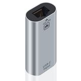 Poyiccot USB C - Ethernet Adaptörü Gigabit, RJ45 Dişiden USB C Dişi Adaptör, USB C - RJ45 Adaptör 1000/100/10Mbps'ye Kadar Ethernet LAN Ağ Adaptörü iPad, MacBook Pro ile Uyumlu 1 Paket