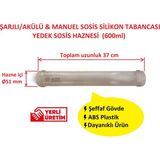 Poyraz Bioplast Sosis Silikon Tabancası Yedek Şeffaf Sosis Haznesi - Uzun 600ML - 600 ml