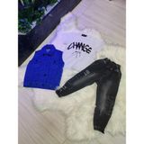 Poyraz Fashion Kids Erkek Çocuk Mavi Yelek Tişört ve Kot Kargo Pantolon Kombin Takım Bayramlık - 00Mavi - 2 - 3 Yaş