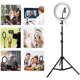 Poyraz Global 10" Halka LED Tripod 200 cm Video Selfie Stüdyo Makyaj Işığı Selfi Işığı