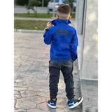 Poyraz Kids Erkek Çocuk Mavi Kot Ceket Kargo Kot Pantolon ve Tişört Takım Bayramlık Kombin - 04G-Mavi - 5 - 6 Yaş
