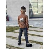 Poyraz Kids Erkek Çocuk Zincir Detaylı Ceket Mavi Kot Pantalon ve Kısa Kol Tişört Konbin Takım Giyım Bayramlık Kombin - Kahverengi - 3 - 4 Yaş