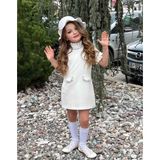 Poyraz Kids Kız Çocuk Trenç Inci Detaylı Elbise ve Şapka Takım Bayramlık Kombin - 00430 Yeşil - 3 - 4 Yaş