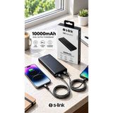 Poyraz Ticaret 4848 S-Link IP-G2711 10000MAH Powerbank 2 USB Port Siyah Lcd+Led Gösterli Pil Şarj Cihazı
