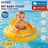 Poyraz Ticaret Intex 56585 Jumbo My Baby Float Oturaklı Bebek Flatörü 70 cm Pvc Malzeme 0-3 Yaş Için Uygundur - Sarı