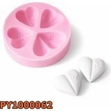 Poyrish 1004 - Silikon Kalıp Mum Kalıbı - 4lü Kalp - Çok Renkli - Standart