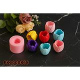 Poyrish 1020 - Silikon Kalıp Mum Kalıbı Lale Çiçeği Desenli - Çok Renkli - Standart