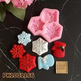 Poyrish 1029 - Silikon Kalıp Mum Kalıbı - 3'lü Yılbaşı Eldiven Kartanesi - Çok Renkli - Standart