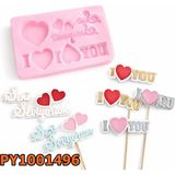 Poyrish 1041 - Silikon Kalıp Mum Kalıbı - Seni Seviyorum - I Love You Etiket - Çok Renkli - Standart