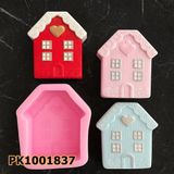 Poyrish 1055 - Silikon Kalıp Mum Kalıbı - Yılbaşı Evi - Çok Renkli - Standart